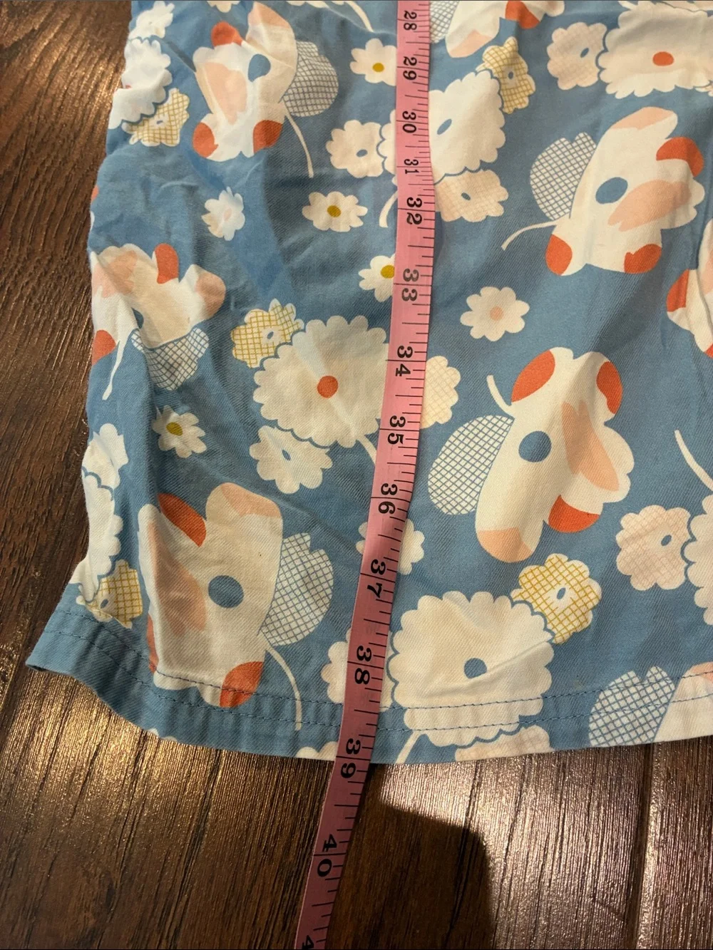 Boden Blue Floral Lounge Pajama Pants with Pink Drawstring